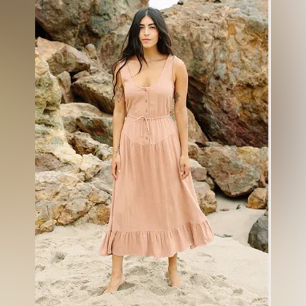 Rachel Pally Linen Meadow Midi Dress in Earth size small